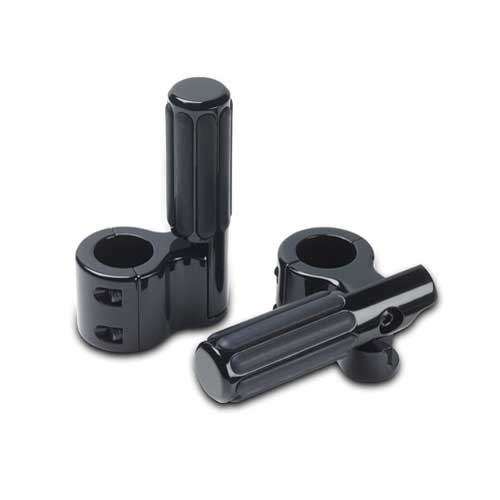 BL820 - Black Powder Coated Clamp-on Foot Peg with Rubber Strips -